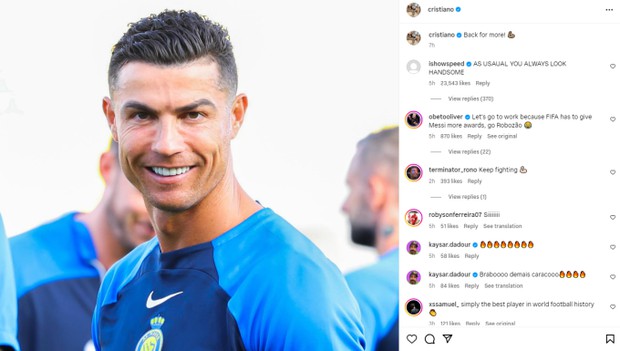 Ronaldo có thông điệp đầu tiên sau khi Messi giành danh hiệu tranh cãi nhất sự nghiệp - Ảnh 2.