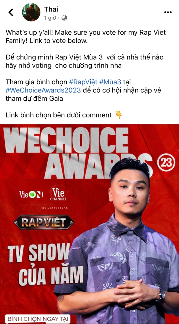 Lê Dương Bảo Lâm - Kiều Minh Tuấn hô hào gọi vote cho 2 ngày 1 đêm, anh cả Rap Việt nhất quyết không nằm ngoài cuộc! - Ảnh 3.