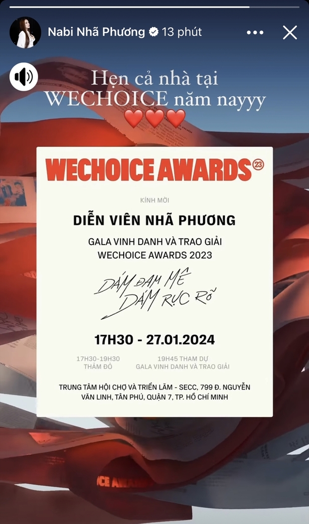 Dàn sao Việt rần rần trước thềm WeChoice Awards 2023: Vợ chồng Trường Giang nôn nao đổ bộ, Thanh Hằng hào hứng khoe thiệp mời - Ảnh 3.