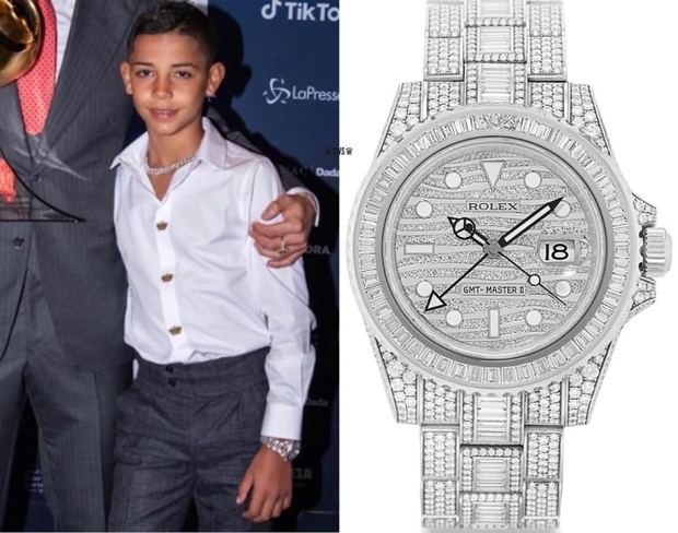 Cậu cả nhà Ronaldo nối gót cha, 10 tuổi đã đeo đồng hồ nạm đầy kim cương chục tỷ - Ảnh 2.