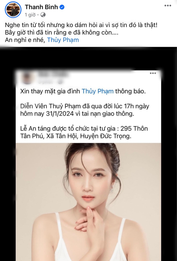 Diễn viên Thanh Trúc, Thanh Bình và dàn sao bàng hoàng trước tin Thuỷ Phạm qua đời - Ảnh 3.