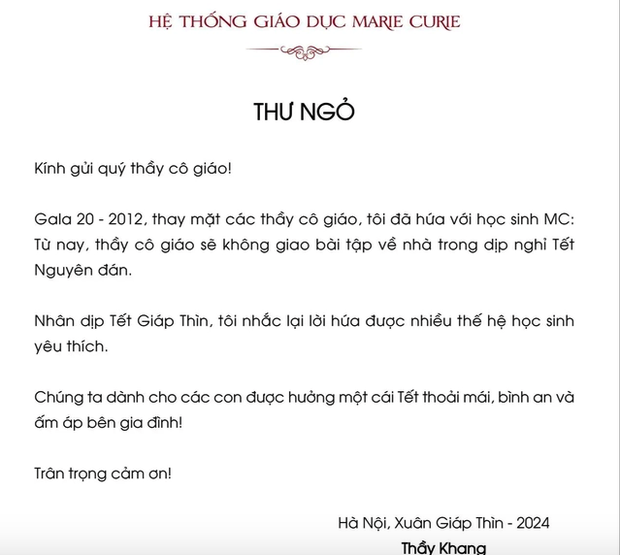 Thư quán triệt không giao bài tập Tết cho học sinh nhận bão like, Hiệu trưởng nói gì? - Ảnh 1.