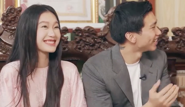 Doãn Hải My cười tít mắt khi nghe Văn Hậu ước năm sau được bế con cùng đi chúc tết - Ảnh 1.