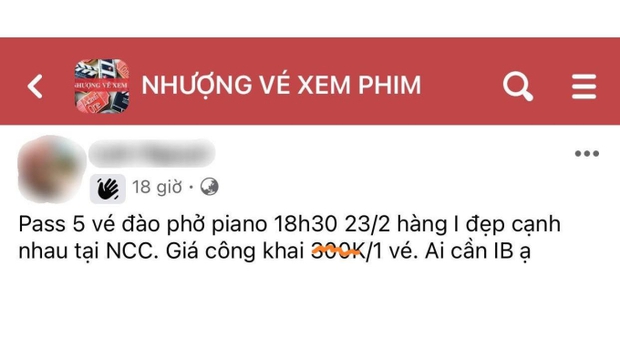 Xôn xao phe vé phim Đào, phở và piano: Giá bán lại cao gấp 6 lần giá gốc, Trung tâm Chiếu phim Quốc gia lên tiếng cảnh báo - Ảnh 1.