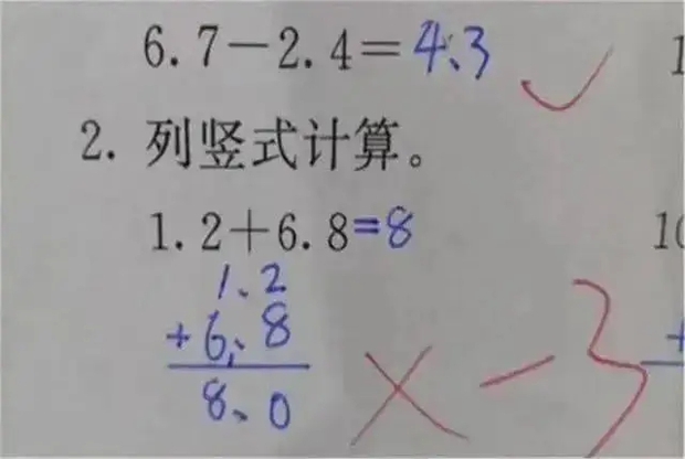 Con làm toán 1,2 + 6,8 = 8 bị cô giáo gạch sai, phụ huynh đi kiện nhưng xấu hổ khi nghe đáp án - Ảnh 1.