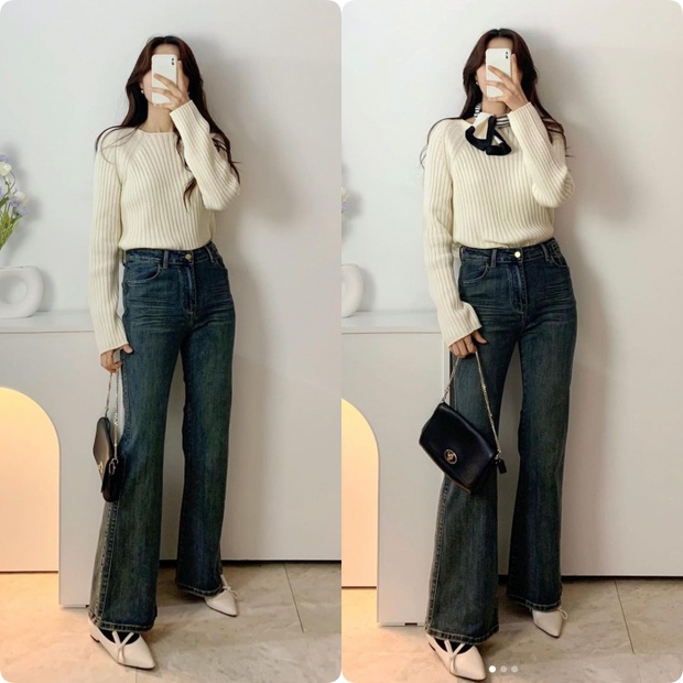 Áo len + quần jeans: Cặp đôi giúp nàng công sở tuổi 30+ thêm duyên dáng, thanh lịch ngày cuối năm - Ảnh 9.