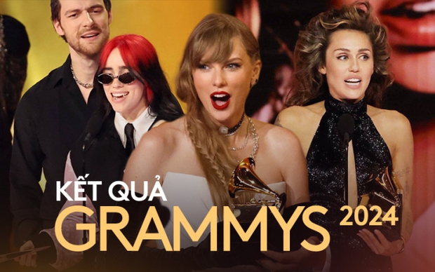 Kết quả Grammy 2024: Taylor Swift và Miley Cyrus đại thắng Big Four, Billie Eilish là chủ nhân Ca khúc của năm - Ảnh 1.