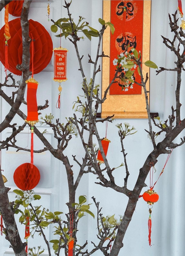 Cung điện dát vàng của vợ chồng Lan Khuê ngày Tết: Không gian ngập tràn hoa, trang trí đài phun nước bắt mắt - Ảnh 2.