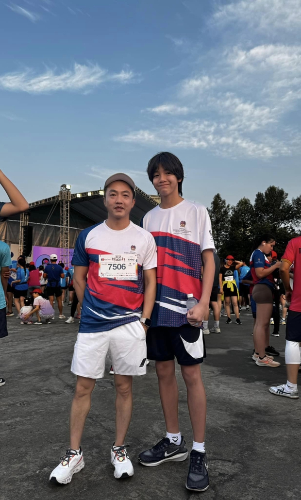 Tham gia hoạt động thể thao cùng bố, Subeo nhà Cường Đô La gây sốt với chiều cao khủng ở tuổi 14 - Ảnh 3.