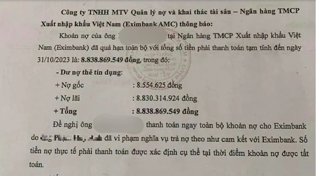 Diễn biến mới nhất vụ nợ thẻ tín dụng 8,5 triệu đồng thành 8,8 tỉ đồng - Ảnh 1.