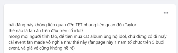 Hơn 1000 bình luận tranh cãi về việc FC Taylor Swift Việt Nam liên tục tổ chức event: gắn kết fandom hay trục lợi trên thần tượng? - Ảnh 4.