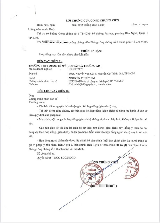 Phụ huynh tiết lộ hợp đồng cho trường quốc tế ở TP.HCM vay 2,6 tỷ đồng: Nội dung cụ thể bên trong có những gì? - Ảnh 4.