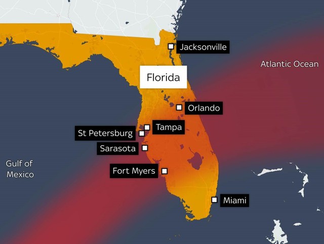 Toàn cảnh siêu bão Milton đổ bộ Florida (Mỹ): Diễn biến bão bất ngờ thay đổi liên tục, suy yếu thành bão cấp 1 sau nhiều tiếng "càn quét"- Ảnh 12.