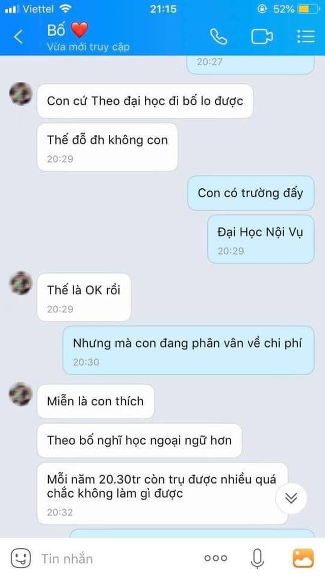 Đoạn tin nhắn của 2 bố con khiến nhiều người phải khóc, con đường đến với cánh cổng đại học đôi lúc thật xa- Ảnh 2.