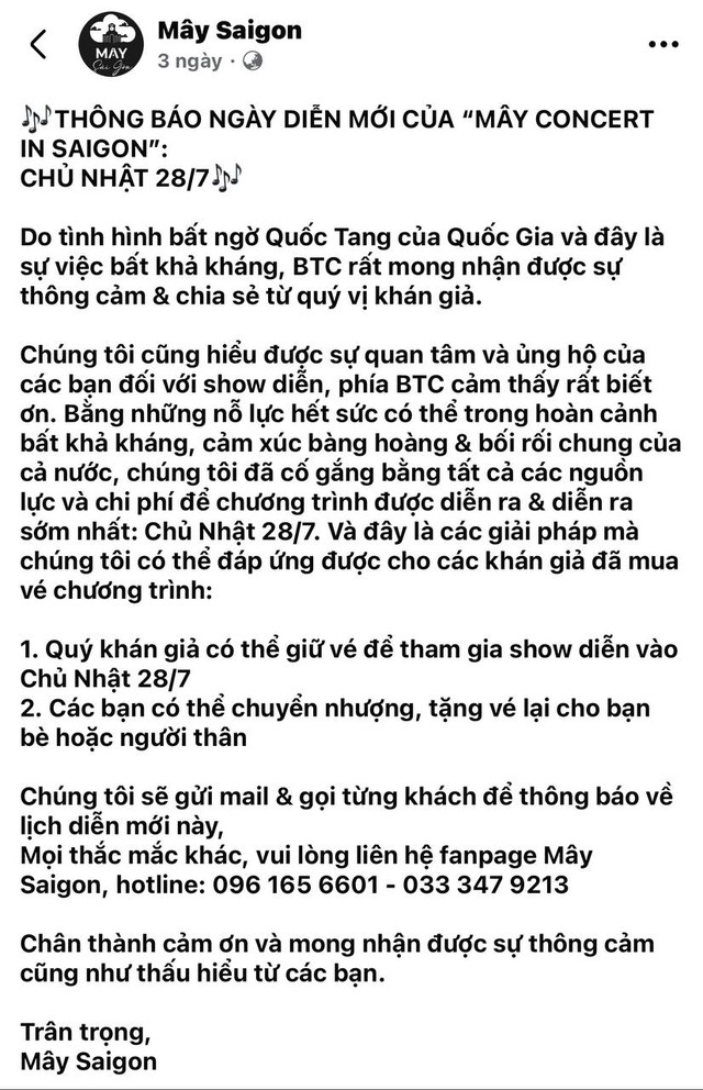 Một show diễn thông báo dời ngày tổ chức nhưng có cách xử lý khiến khán giả tranh cãi- Ảnh 2.