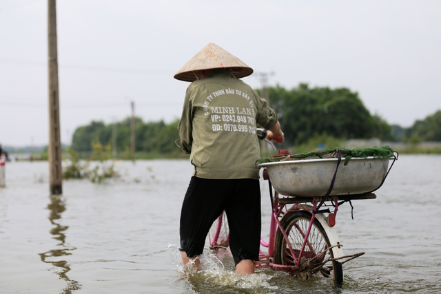 Hà Nội: Ngôi làng bị nước bủa vây như "ốc đảo", người dân đổ xô đến tập bơi- Ảnh 11.