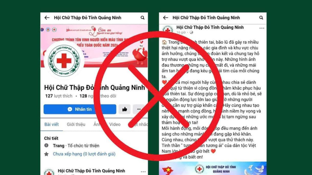 Cảnh báo Fanpage mạo danh Hội Chữ thập đỏ tỉnh Quảng Ninh lừa đảo kêu gọi quyên góp ủng hộ người dân vùng bão- Ảnh 1.