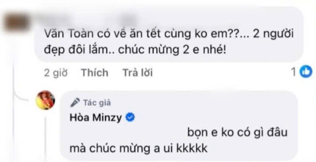 Hòa Minzy nói gì trước thông tin đưa Văn Toàn cùng về quê ăn Tết?- Ảnh 1.