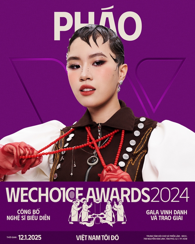 Công bố thêm 8 nghệ sĩ trình diễn tại Gala WeChoice 2024: “Bộ 3 slay” tlinh, Pháo, Pháp Kiều cùng dàn rapper siêu ngầu đổ bộ!- Ảnh 5.