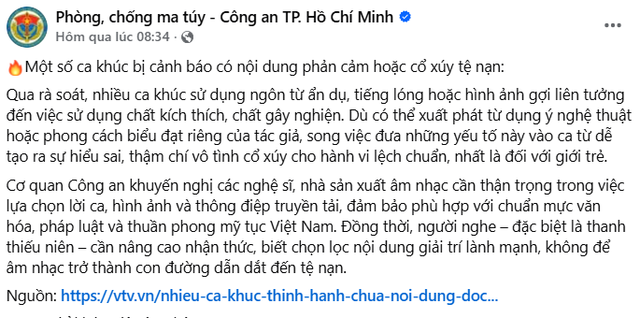 Trang th&ocirc;ng tin Ph&ograve;ng, chống ma t&uacute;y - C&ocirc;ng an TP.HCM đăng tải b&agrave;i viết đề cập đến một số ca kh&uacute;c bị cho l&agrave; c&oacute; ng&ocirc;n từ phản cảm hoặc mang yếu tố cổ x&uacute;y tệ nạn x&atilde; hội