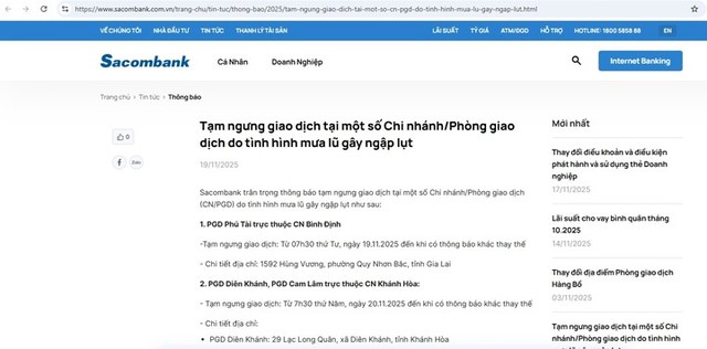 Hàng loạt chi nhánh ngân hàng, ATM tạm ngừng hoạt động vì ngập lụt- Ảnh 1.