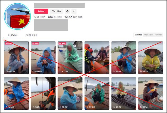 Dùng AI giả mạo clip người dân miền Trung khóc kêu cứu thương tâm trên nóc nhà: Quá phẫn nộ!- Ảnh 1.