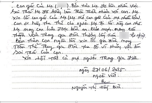 Hé lộ thư tay xin lỗi gia đình của người phụ nữ đầu độc 4 người thân bằng xyanua, mong mỏi một điều- Ảnh 1. Hé lộ thư tay xin lỗi gia đình của người phụ nữ đầu độc 4 người thân bằng xyanua, mong mỏi một điều- Ảnh 1.
