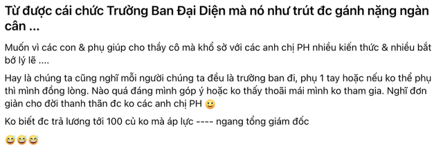 Phát ngôn: "Bỏ được điều này trong lớp như trút gánh nặng, áp lực ngang tổng giám đốc", ông bố TP.HCM gây tranh cãi- Ảnh 1. Phát ngôn: "Bỏ được điều này trong lớp như trút gánh nặng, áp lực ngang tổng giám đốc", ông bố TP.HCM gây tranh cãi- Ảnh 1.