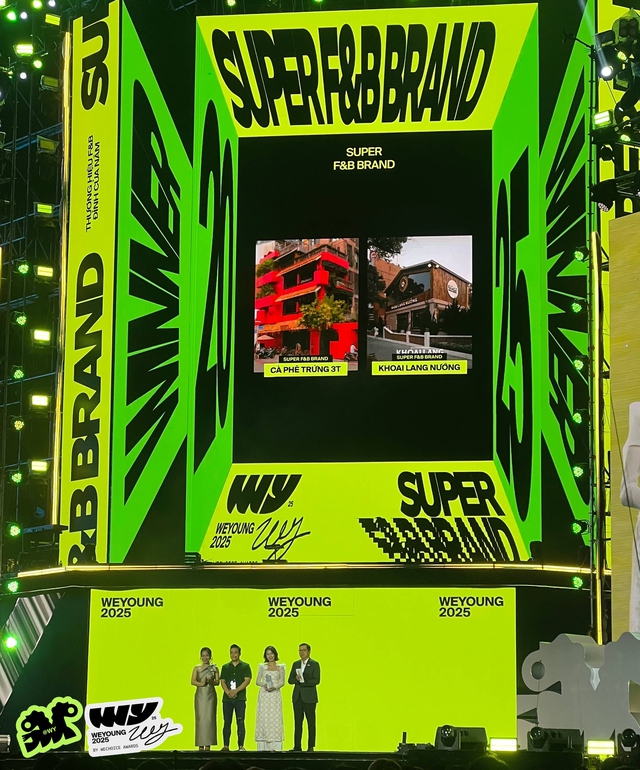 C&oacute; tới 2 c&aacute;i t&ecirc;n gi&agrave;nh chiến thắng trong giải thưởng Thương Hiệu F&B Đỉnh của năm tại WeYoung 2025- Ảnh 1.
