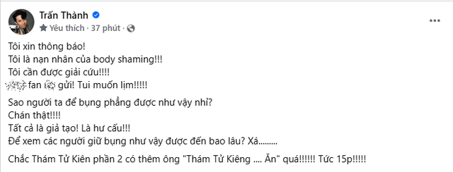 Trấn Thành nhắn thẳng 1 diễn viên trẻ: Trấn Thành nhắn thẳng 1 diễn viên trẻ: