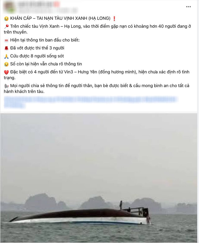 Vụ lật tàu ở Hạ Long: Những dòng tin tìm người thân nghẹn ngào lan khắp mạng xã hội- Ảnh 3.