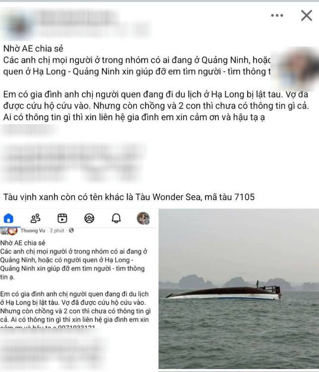 Vụ lật tàu ở Hạ Long: Những dòng tin tìm người thân nghẹn ngào lan khắp mạng xã hội- Ảnh 2.