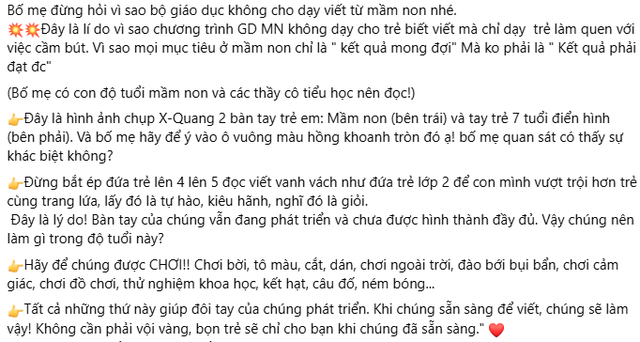 Tràn lan thông tin "trẻ mầm non tập viết sớm hại cho sự phát triển xương": Bác sĩ đính chính- Ảnh 1.