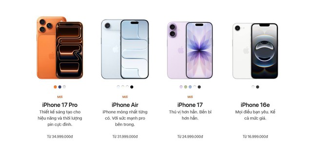 Giá bán chính thức 4 mẫu iPhone 17 mới tại Việt Nam, bản đắt nhất có gì mà tận 64 triệu đồng- Ảnh 2.