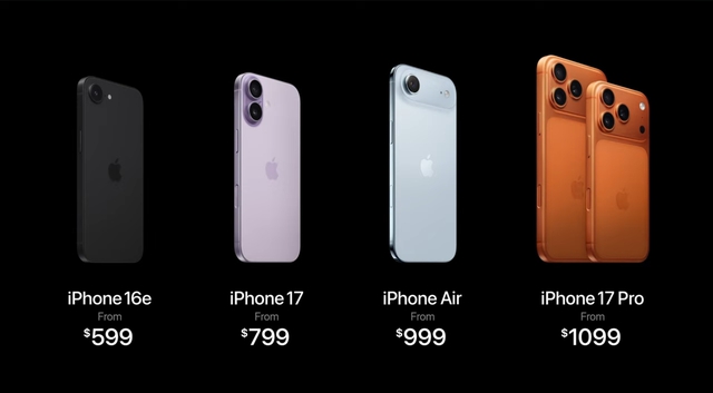Sự kiện Apple: iPhone 17 và iPhone Air thiết kế ấn tượng, iPhone 17 Pro và iPhone 17 Pro Max có màu cam và cụm camera khác lạ- Ảnh 1.