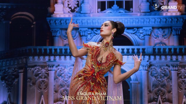 Bán kết Miss Grand International: Emoura Phạm đổi váy dạ hội phút chót, - Ảnh 6.