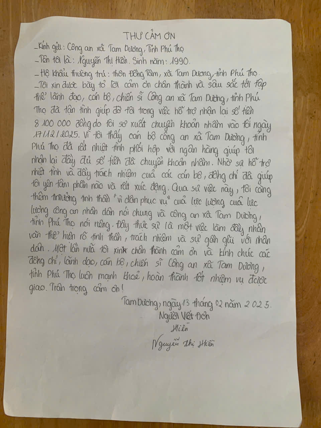 Người phụ nữ SN 1990 chuyển tiền v&agrave;o số t&agrave;i khoản người kh&ocirc;ng quen biết, c&ocirc;ng an nhận tin b&aacute;o khẩn trương truy t&igrave;m người nhận tiền- Ảnh 2.