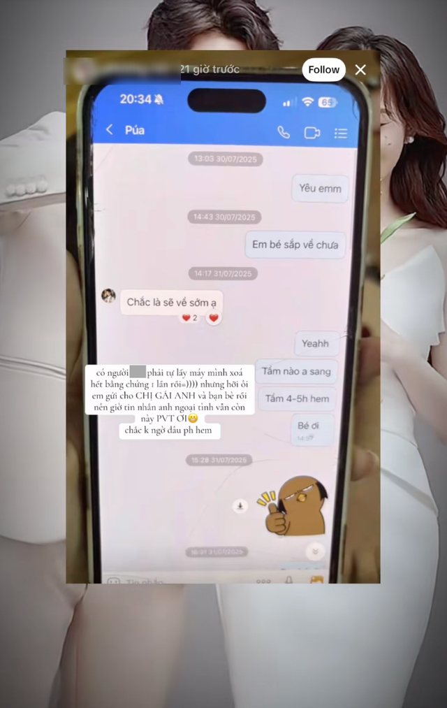 Cô gái trong đoạn tin nhắn "yêu em" bị vợ TikToker Thắng Không Kịp đem ra tố chồng ngoại tình: Đó chỉ là kịch bản quay- Ảnh 2. Cô gái trong đoạn tin nhắn "yêu em" bị vợ TikToker Thắng Không Kịp đem ra tố chồng ngoại tình: Đó chỉ là kịch bản quay- Ảnh 2.