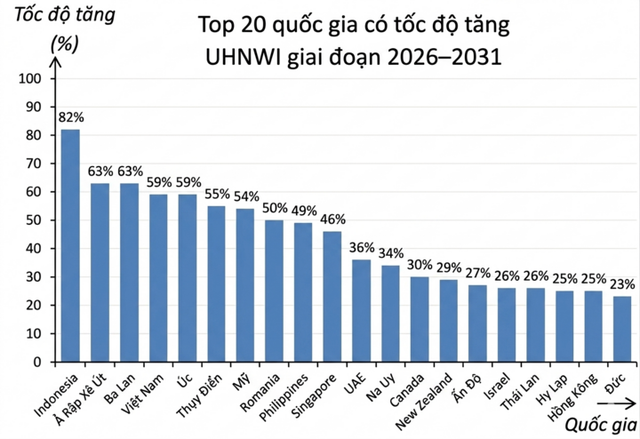 Việt Nam lọt top 4 to&agrave;n cầu về tốc độ tăng người si&ecirc;u gi&agrave;u - Ảnh 1.