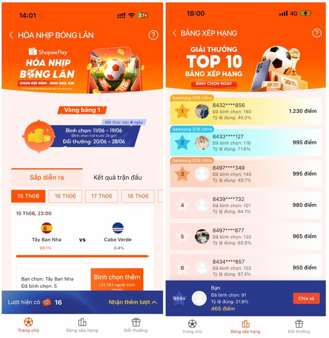 World Cup 2026: L&agrave;m sao để c&oacute; nhiều lượt b&igrave;nh chọn, &ldquo;săn&rdquo; 3 chiếc Samsung Galaxy S26 Ultra v&agrave; voucher h&agrave;ng chục triệu tr&ecirc;n ShopeePay? - Ảnh 1.
