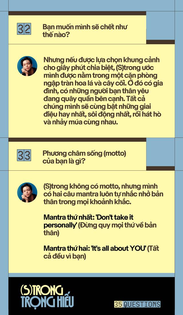 35 Questions x (S)trong Trọng Hiếu: “Tôi chỉ là một đứa trẻ đang ở trọ trên thế gian” - Ảnh 65.