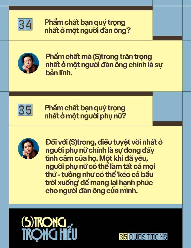 35 Questions x (S)trong Trọng Hiếu: “Tôi chỉ là một đứa trẻ đang ở trọ trên thế gian” - Ảnh 69.