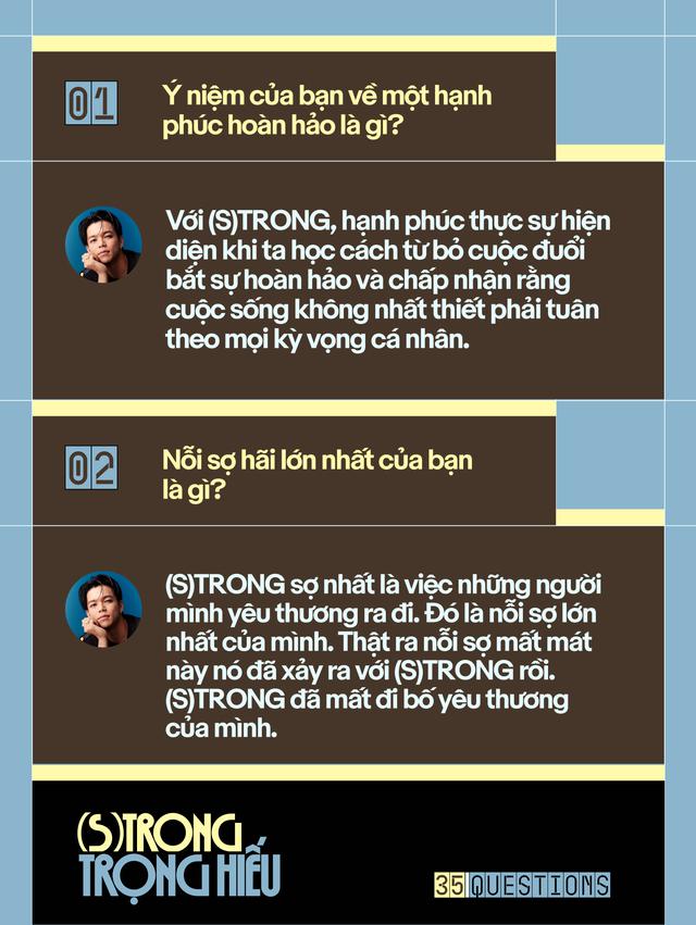 35 Questions x (S)TRONG Trọng Hiếu: “Tôi chỉ là một đứa trẻ đang ở trọ trên thế gian”- Ảnh 6.