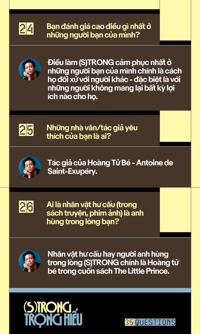 35 Questions x (S)TRONG Trọng Hiếu: “Tôi chỉ là một đứa trẻ đang ở trọ trên thế gian”- Ảnh 51.