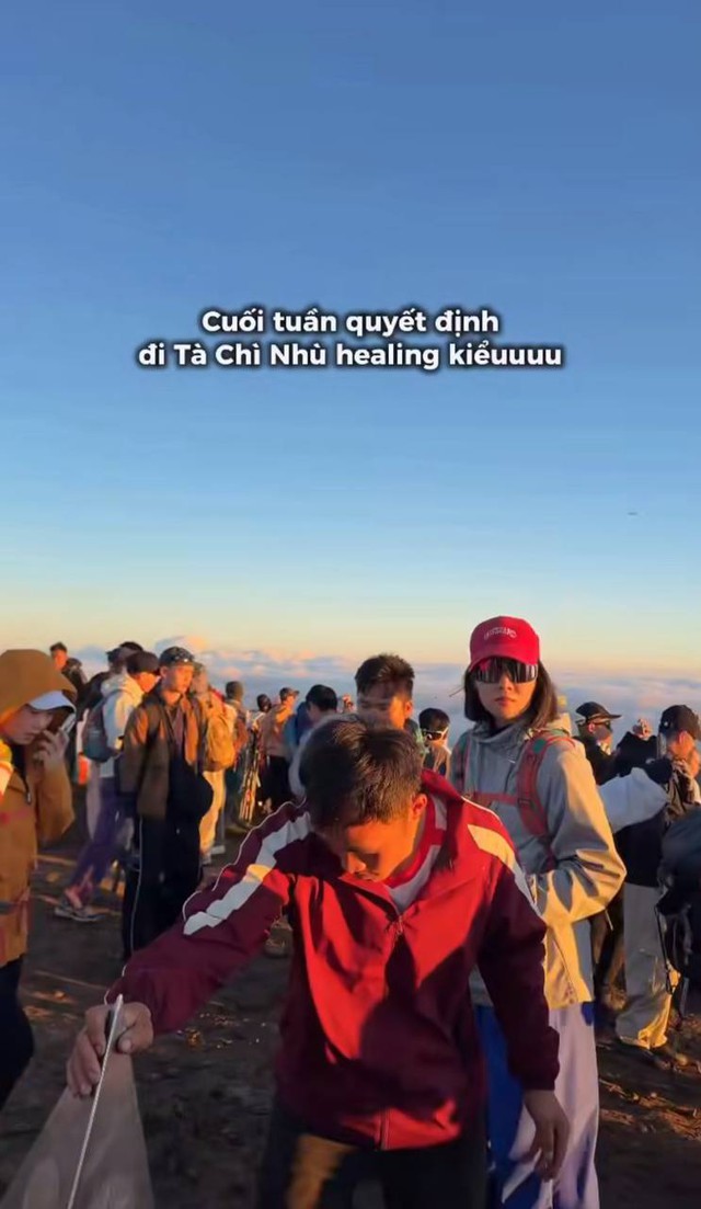 T&agrave; Ch&igrave; Nh&ugrave; m&ugrave;a hoa Chi P&acirc;u: Leo gần 3.000 m vẫn phải xếp h&agrave;ng, du kh&aacute;ch sợ tắc đường đến to&aacute;t mồ h&ocirc;i  - Ảnh 8.