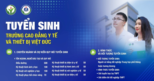 Trường Cao đẳng Y tế và Thiết bị Việt Đức tuyển sinh hệ Cao đẳng ...