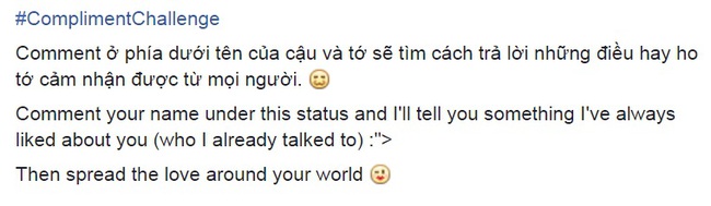 Compliment Challenge: Thử th&aacute;ch mới si&ecirc;u hot để bạn biết người kh&aacute;c th&iacute;ch g&igrave; nhất ở m&igrave;nh! - Ảnh 1.