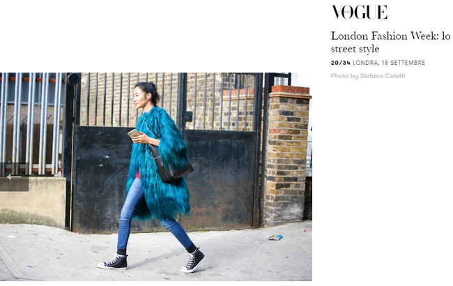 Hoàng Thùy lại được lên street style Tuần lễ thời trang London của trang Vogue Ý - Ảnh 1.