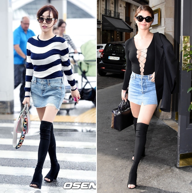 Diện lại boots của Selena Gomez, Tiffany lộ ch&acirc;n gầy tong teo - Ảnh 5.