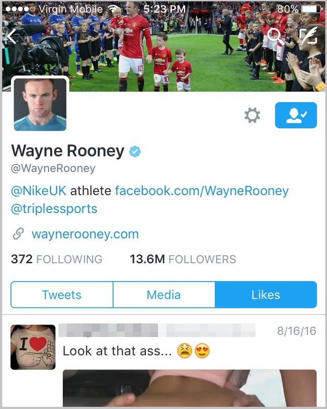 Rooney bấm thích trang fanpage chia sẻ phim khiêu dâm - Ảnh 1.